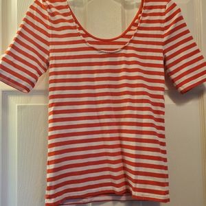 Ralph Lauren Red and White Striped Top